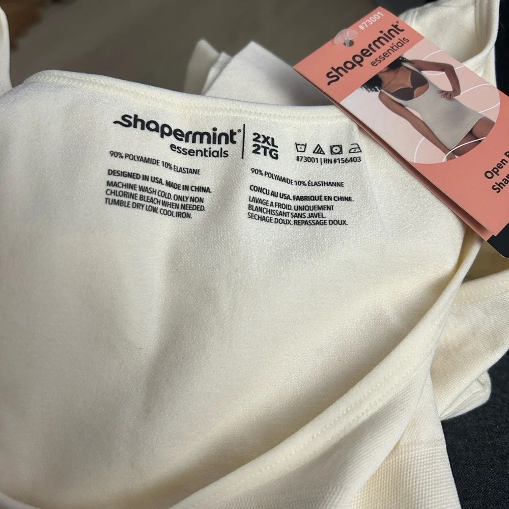 Shapermint Cream open bust shaper cami Tank Tops set of 2 size 2xl  NWT - Picture 5 of 5